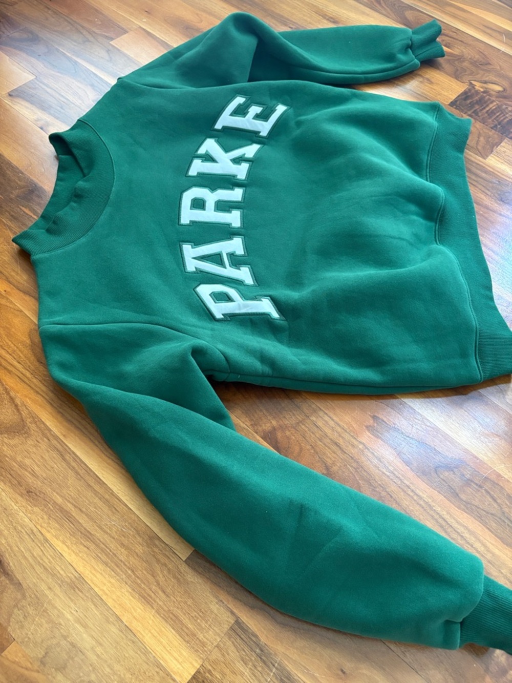 Parke Palms Green Mockneck Sweatshirt with White Collegiate Lettering - Picture 14 of 14